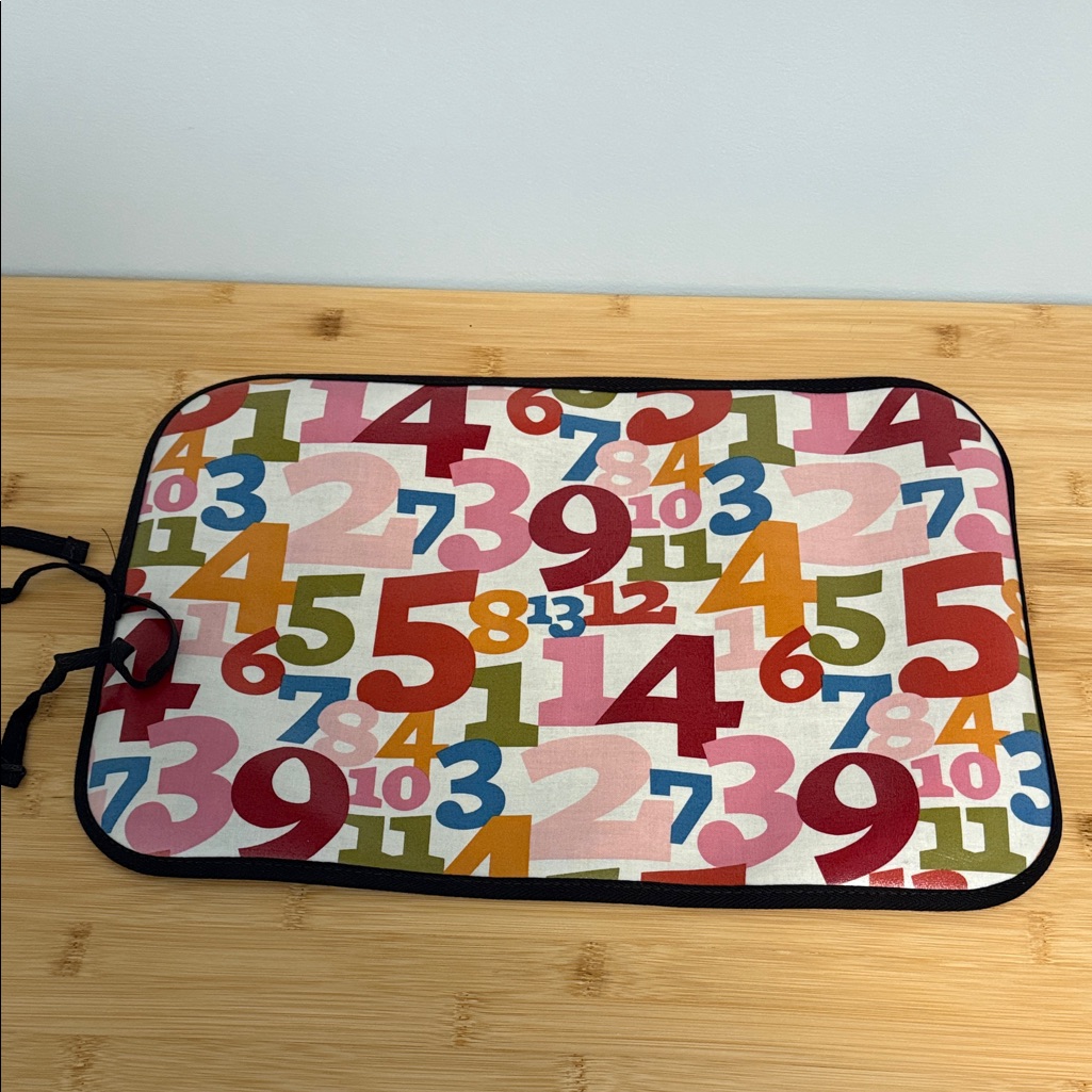 Sam & Bellie Chalk Wipeable Travel Placemat For Kids Numbers Design New In Tube